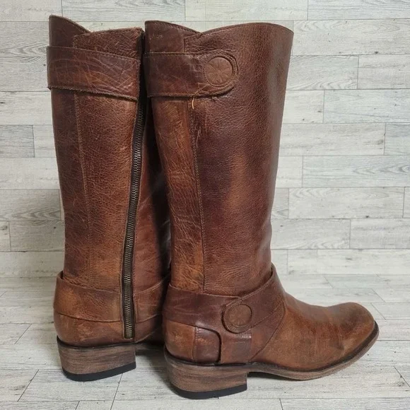 Women’s Old Gringo Palau Western Brown Leather Harness Campus Boots Size 8.5 B - Picture 5 of 12